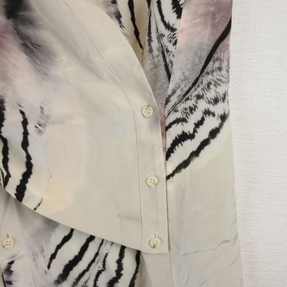 All Saints Astra Piuma Asymmetrical Dress - Cream and Black - Picture 2 of 14
